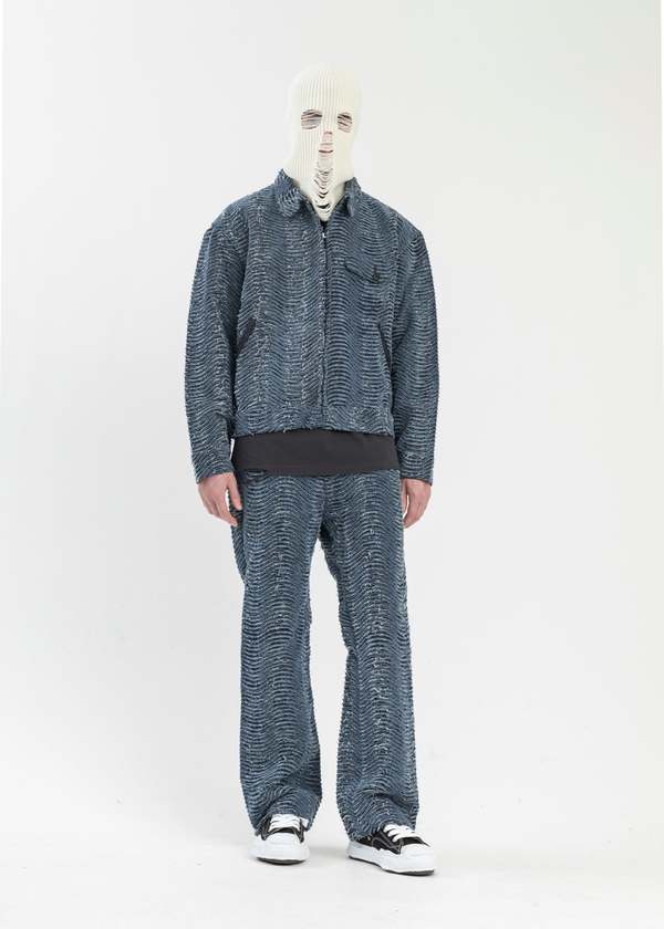 KAMIYA Wave Denim Pants - Blue | Garmentory
