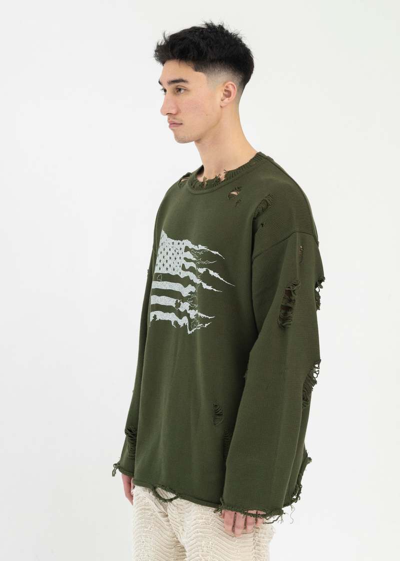 KAMIYA Destroyed Long Sleeve Knit