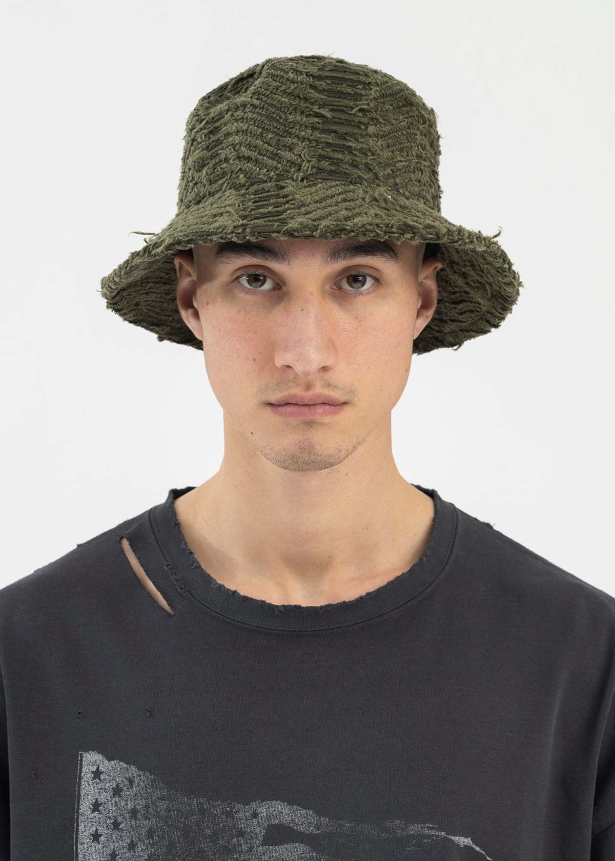 ＜KAMIYA＞Wave OX Bucket Hat KAMIYA Wave Ox Bucket Hat - Black | Garmentory