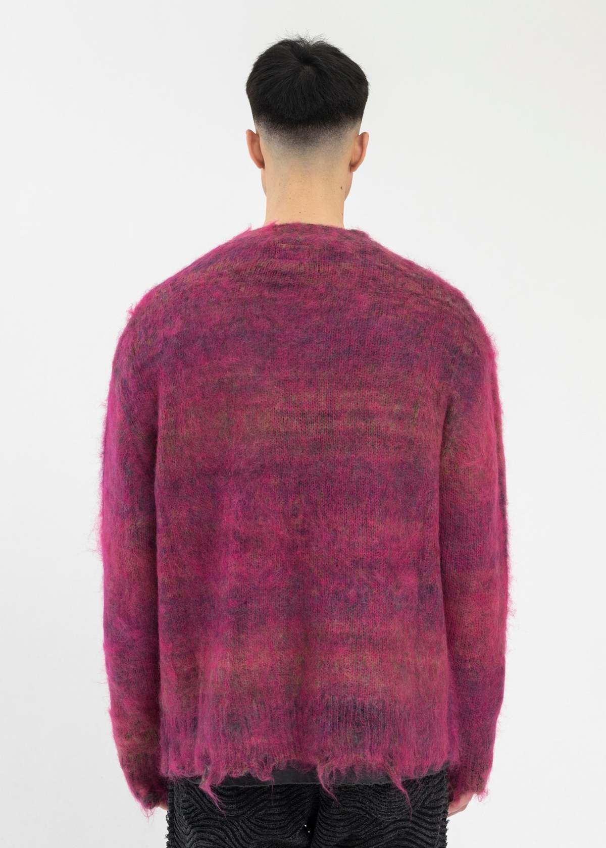 トップス KAMIYA Kasuri Mohair Cardigan (24aw) Pink Kasuri Mohair Cardigan – 017 Shop