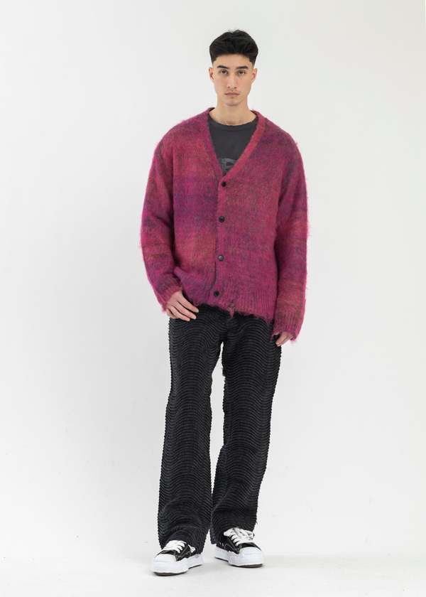 KAMIYA Kasuri Mohair Cardigan - Pink | Garmentory
