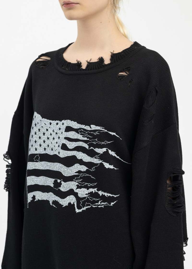 トップス KAMIYA Destroyed Long Sleeve Knit KAMIYA（カミヤ）の「Destroyed Long Sleeve Knit T-shirt