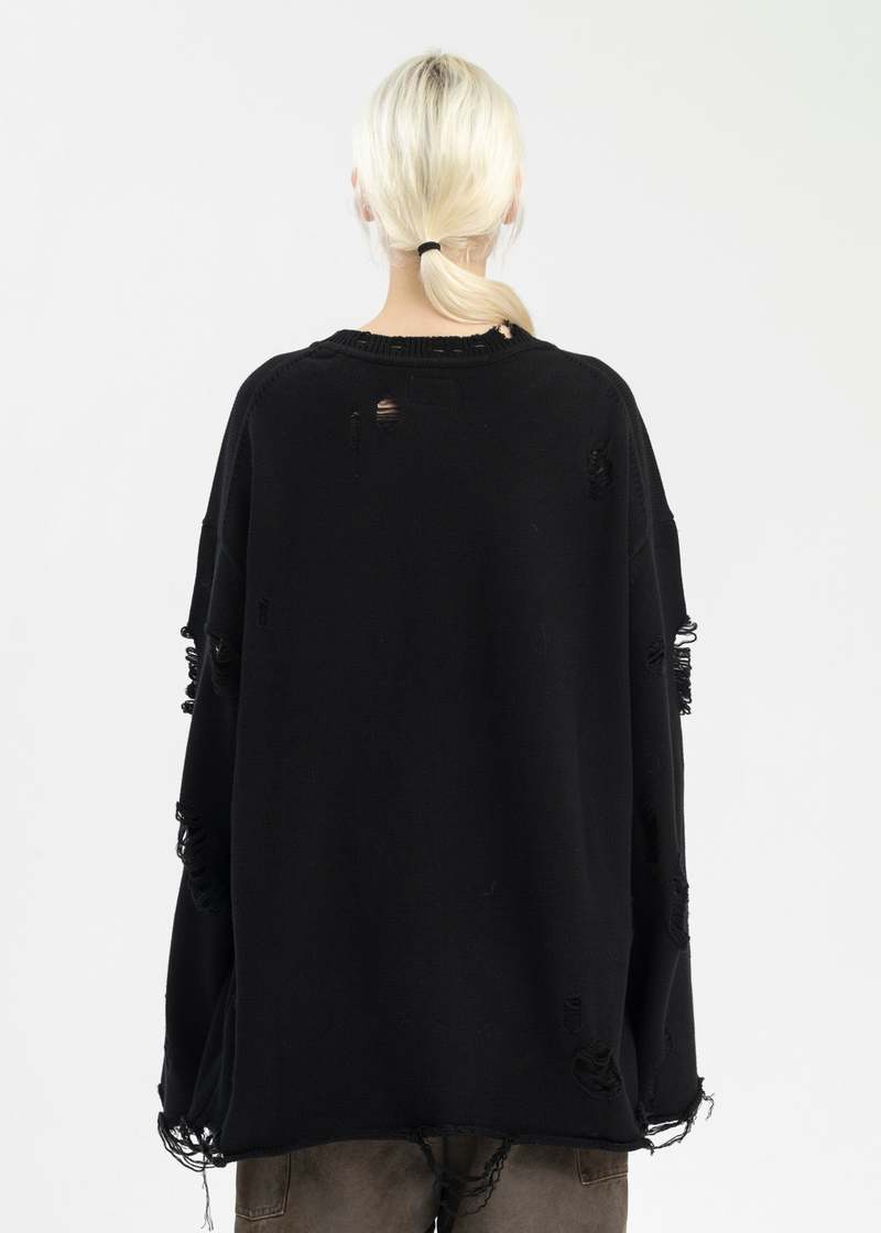 トップス KAMIYA Destroyed Long Sleeve Knit KAMIYA（カミヤ）の「Destroyed Long Sleeve Knit T-shirt