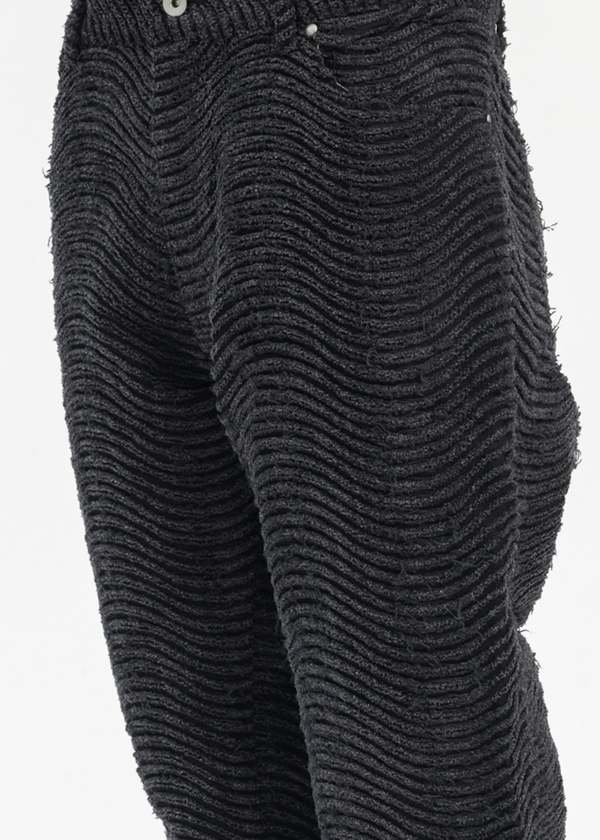 KAMIYA Wave Denim Pants - Black | Garmentory