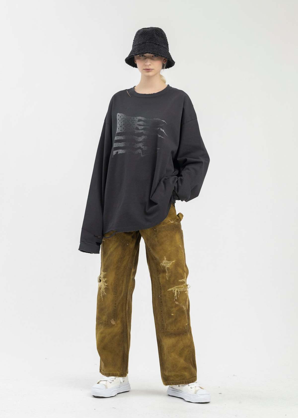 ＜KAMIYA＞Wave OX Bucket Hat KAMIYA Wave Ox Bucket Hat - Black | Garmentory