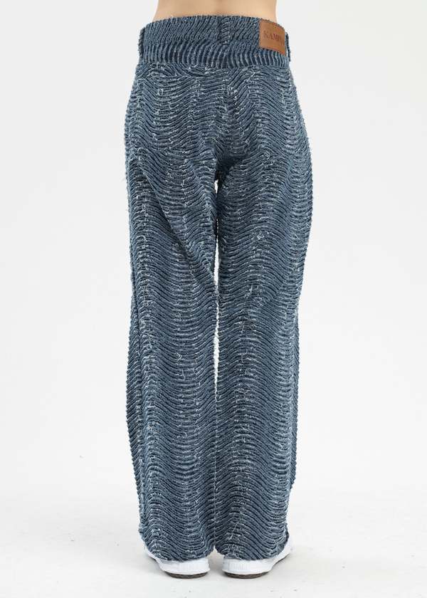 KAMIYA Wave Denim Pants - Blue | Garmentory