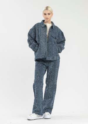 KAMIYA Wave Denim Pants - Blue | Garmentory