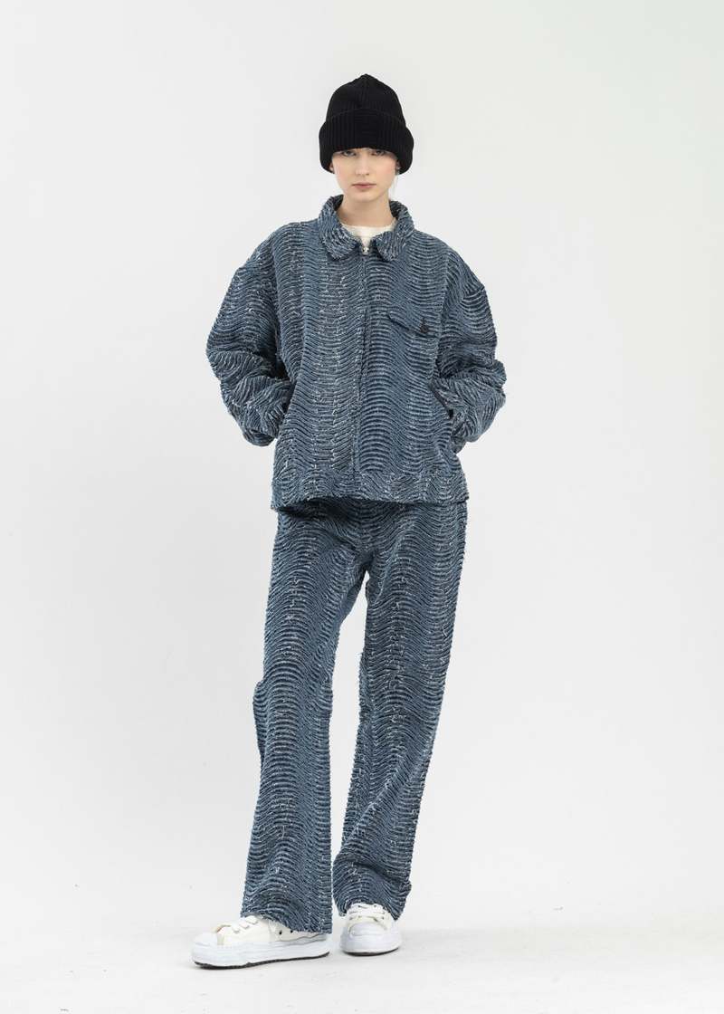 KAMIYA Wave Denim Pants - Blue | Garmentory