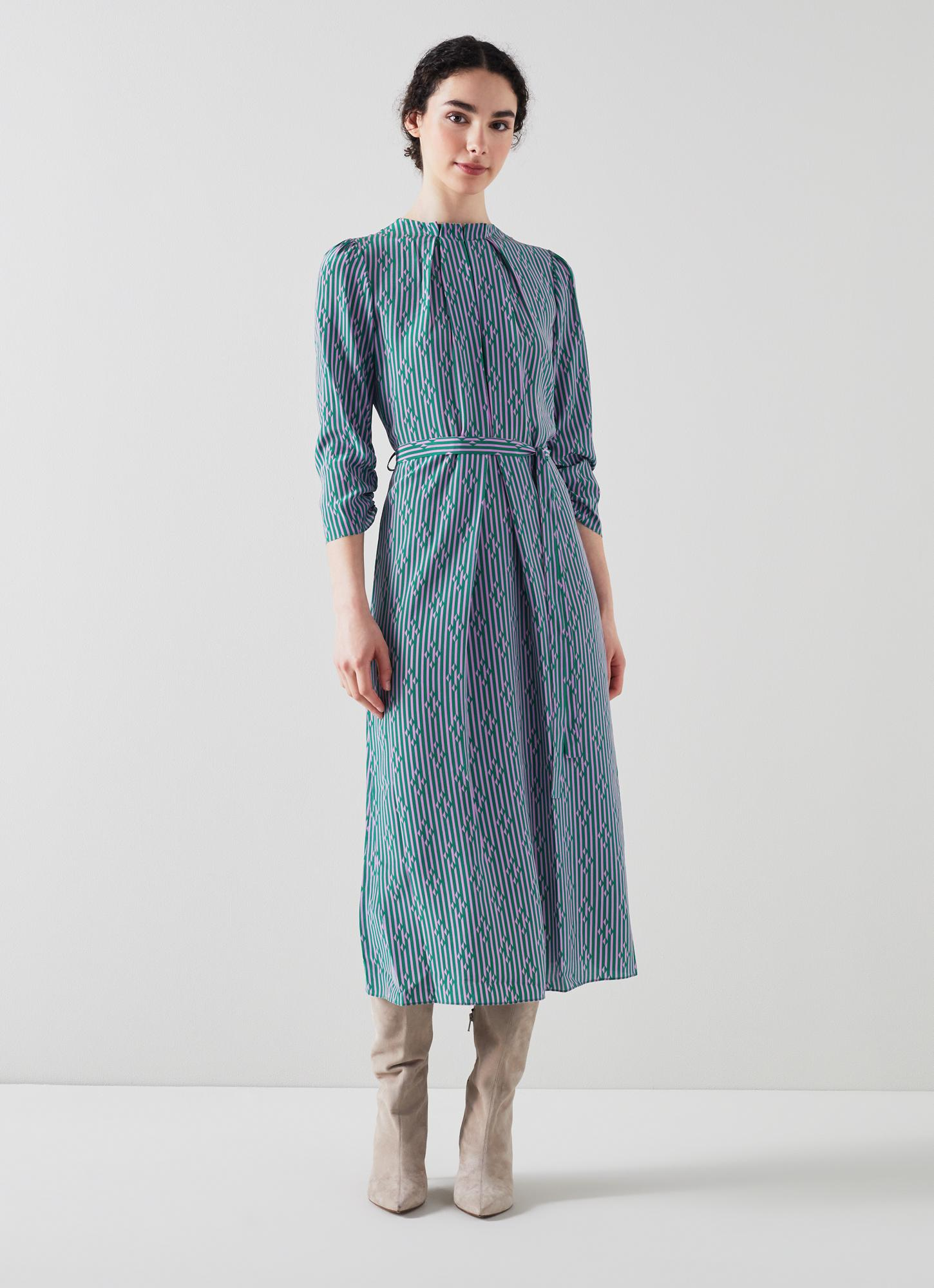 LK Bennett Brigette Dress - Green/Purple | Garmentory