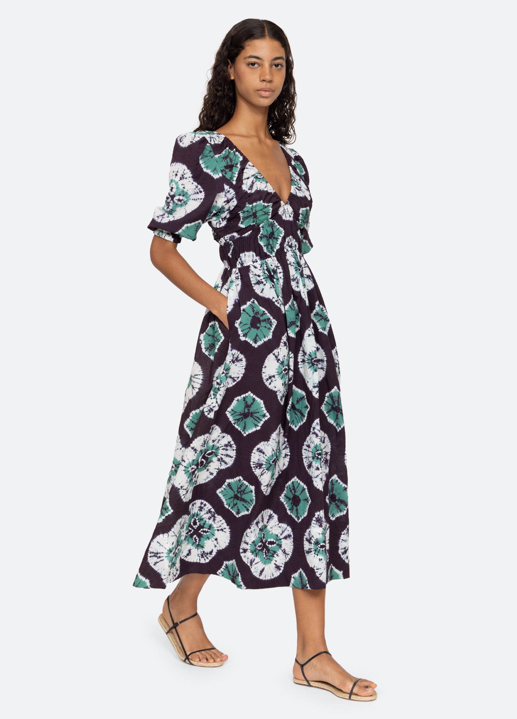 Sea NY Aveline Puff Slv Dress - Teal | Garmentory