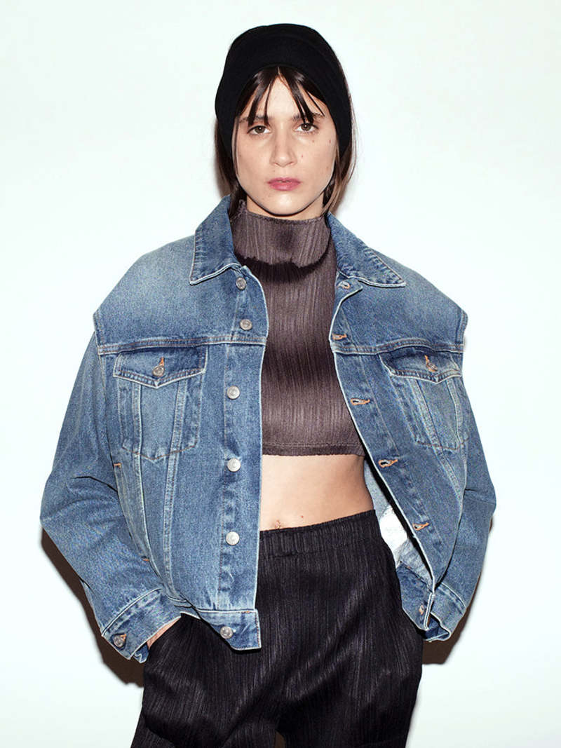 MM6 Maison Margiela Cut Out Jean Jacket - Classic Blue