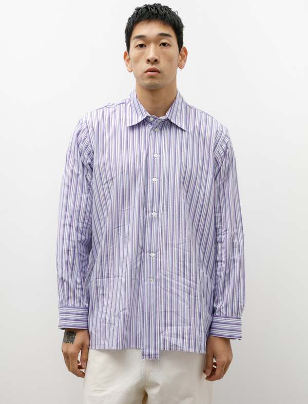 Camiel Fortgens Basic Shirt - Shirting Purple Stripe | Garmentory