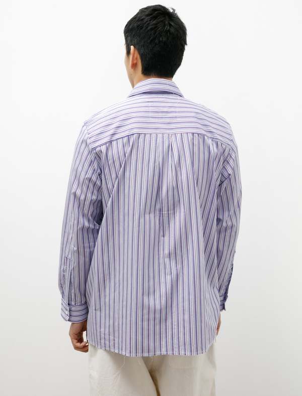 Camiel Fortgens Basic Shirt - Shirting Purple Stripe | Garmentory
