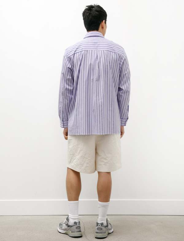 Camiel Fortgens Basic Shirt - Shirting Purple Stripe | Garmentory