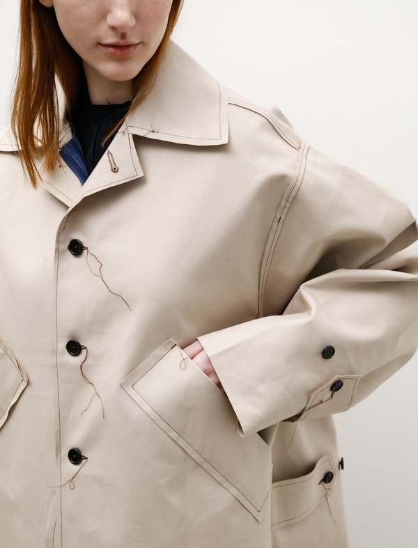 Camiel Fortgens Oversized Short Mac Short Coat - Sand