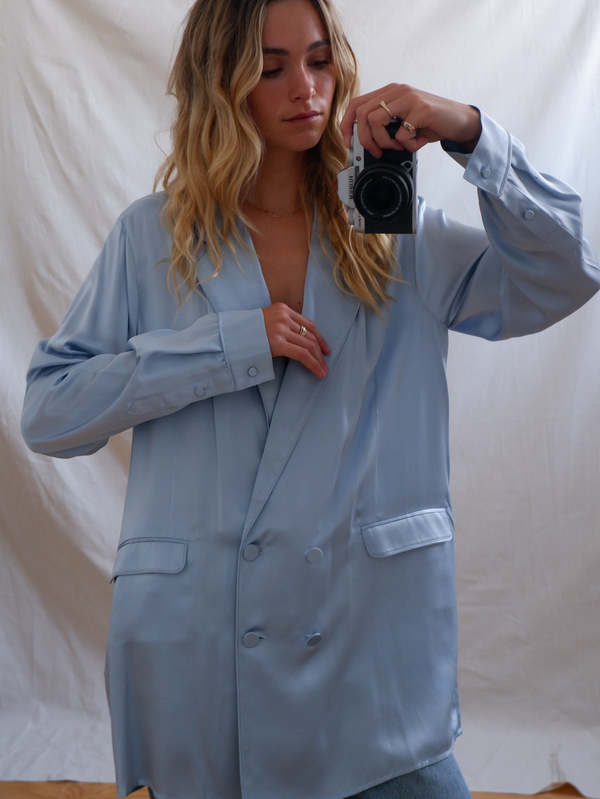 Silk Laundry Relaxed Blazer (Alabaster) main image 1
