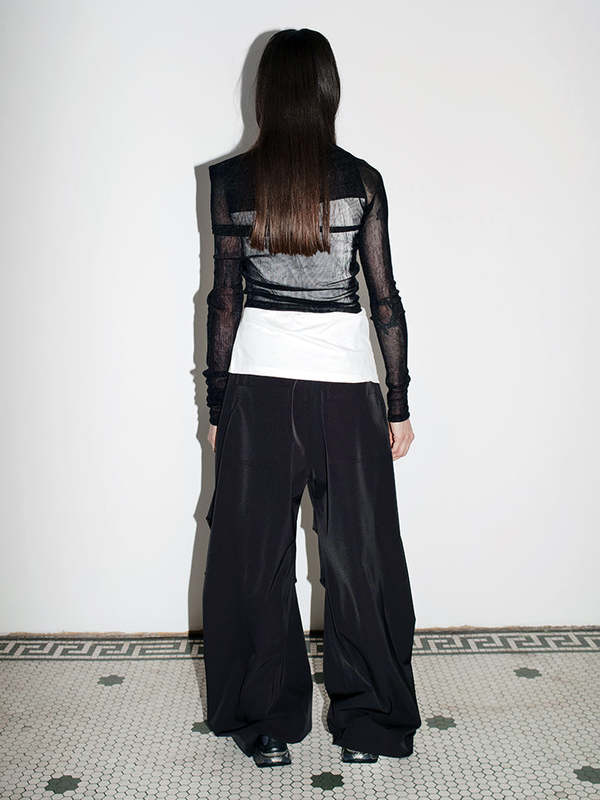 MM6 Maison Margiela Layered Stretch Top - Black/White | Garmentory