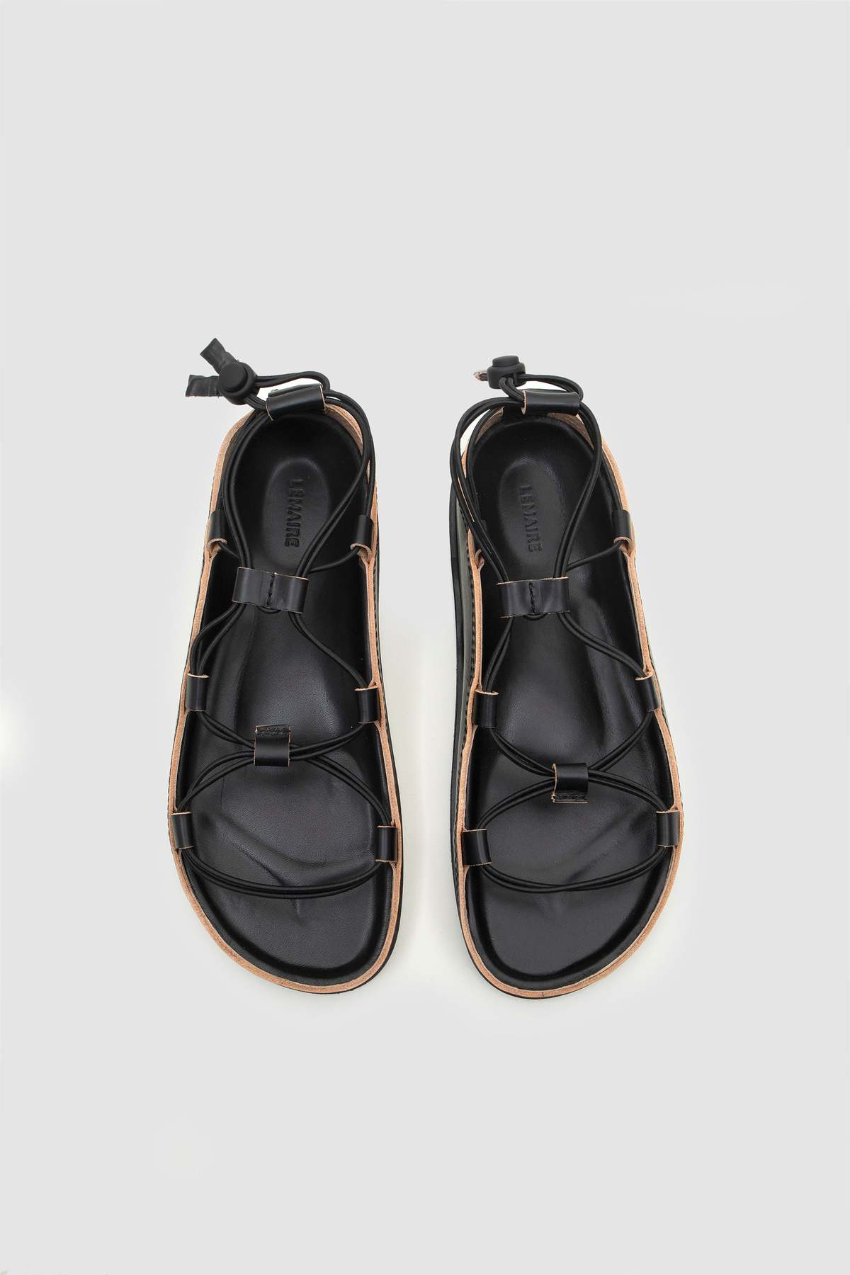 靴 LEMAIRE 24SS FUSSBETT SPARTAN SANDALS Lemaire Fussbett Spartan Sandals - Black | Garmentory