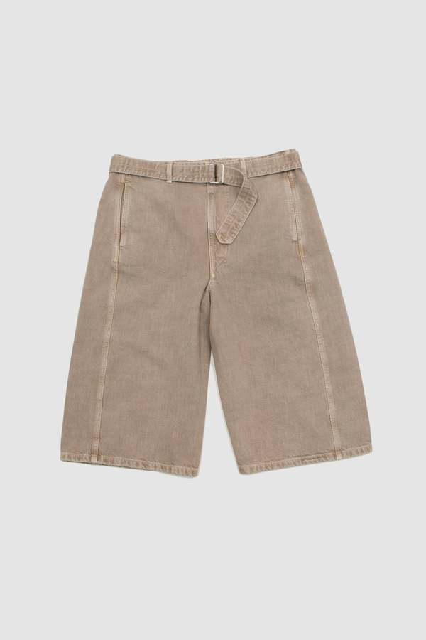 Lemaire Twisted Denim Short - Snow Beige | Garmentory