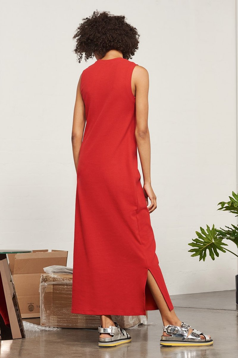 Kowtow Building Block Ladder Rib Long Tank Dress