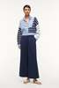 Staud cropped hampton sweater - adriatic stripe - Thumbnail 1