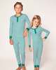 Kids Petite Plume PJ Pant Set - Green/White - Thumbnail 1