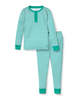 Kids Petite Plume PJ Pant Set - Green/White - Thumbnail 2