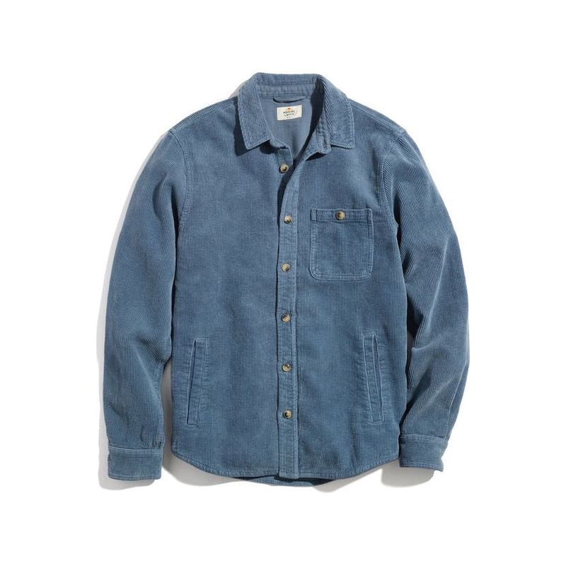 Marine Layer Max Broken Corduroy Overshirt - Light Indigo | Garmentory