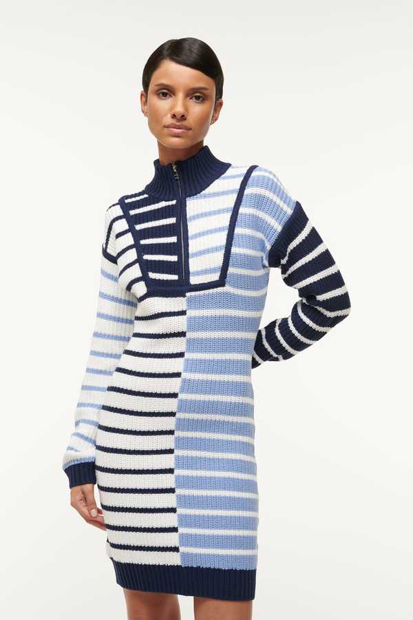 Staud Mini Hampton Dress - Adriatic Stripe