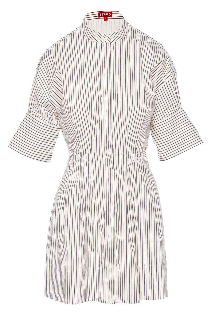 knee length dresses for ladies STAUD LORENZA MINI DRESS BLACK