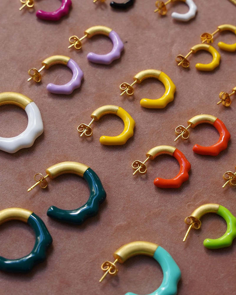 Lunaya Mini Molten Hoops - Yellow