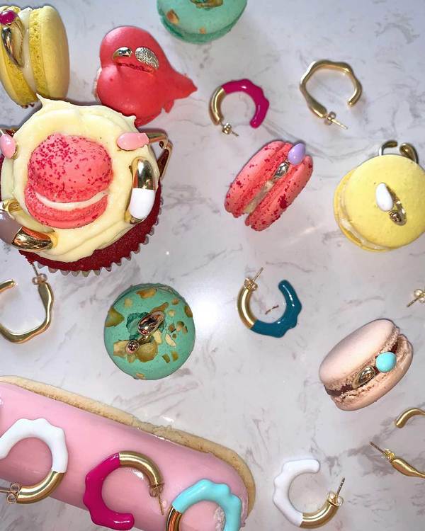 Lunaya Mini Molten Hoops - Yellow