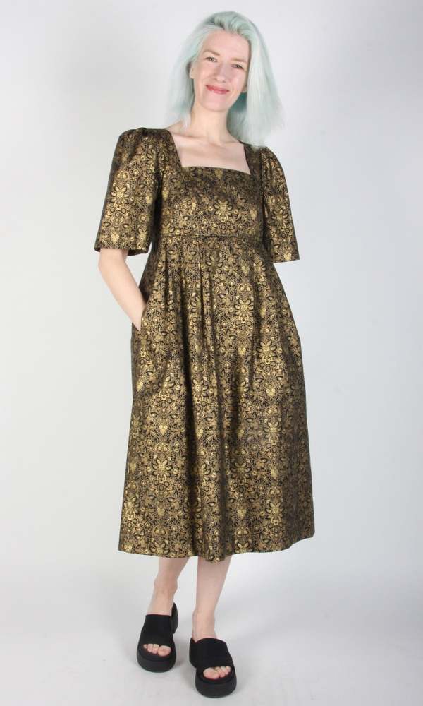 black dress with gold birds Love Birds Dress – PKC Collection main image 1