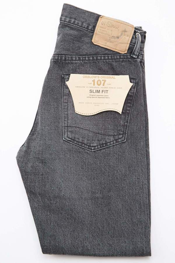 Orslow 107 Ivy Fit Slim Jean - Black Denim Stone Orslow 107 Ivy Fit Slim Jean - Black Denim Stone