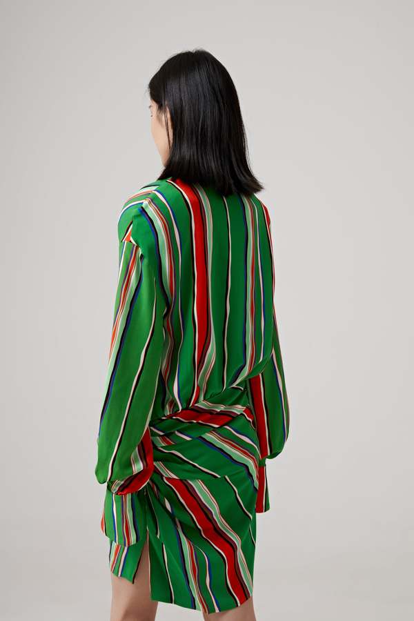 Oversized Raglan Gathered Shirt Mini Dress