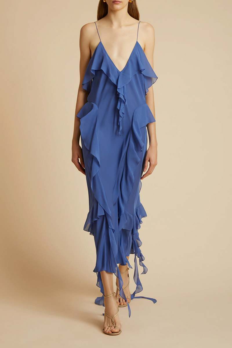 khaite blue dress Khaite Dress in Blue  poshtureofficial