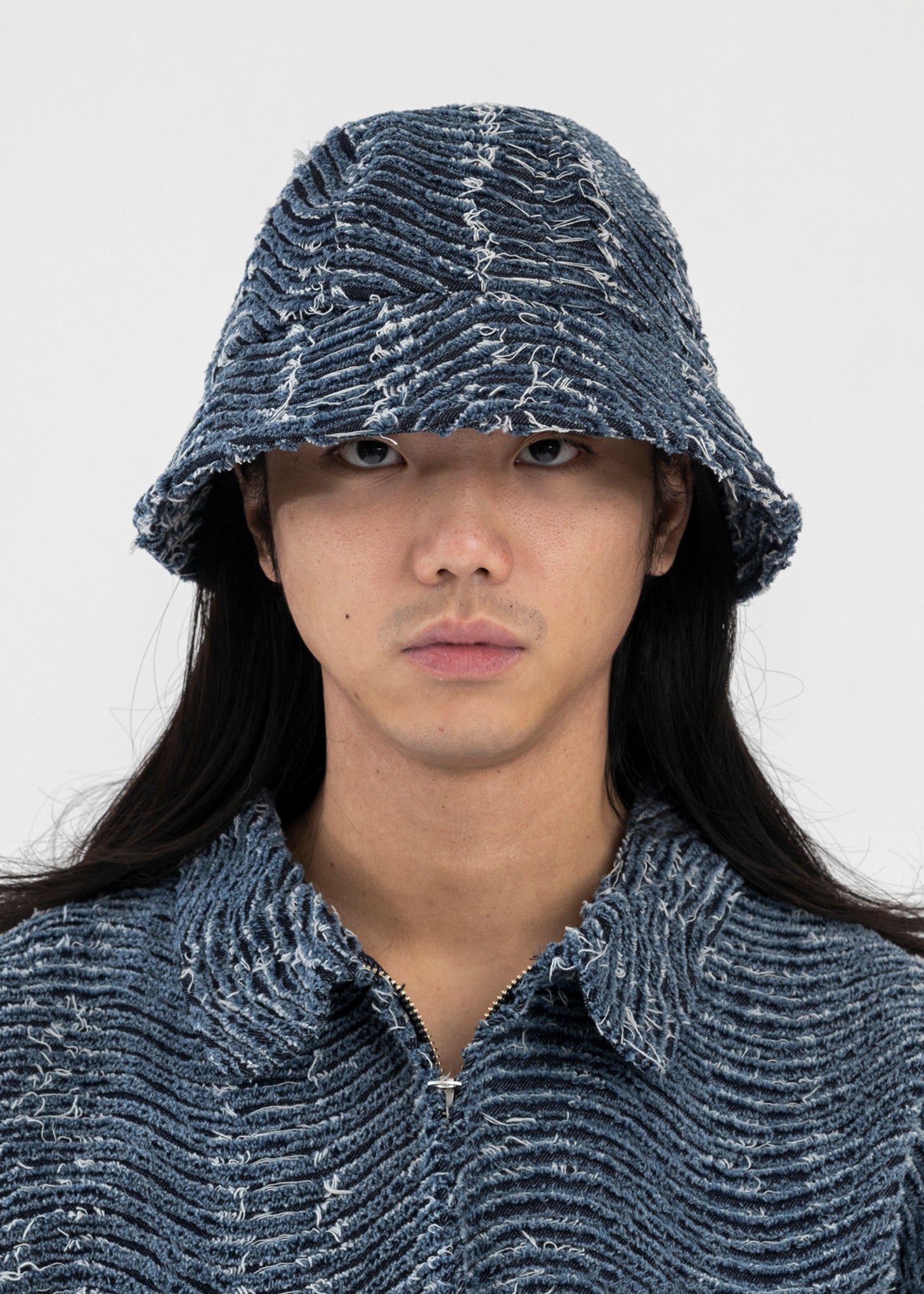 ＜KAMIYA＞Wave OX Bucket Hat KAMIYA Wave Ox Bucket Hat - Black | Garmentory