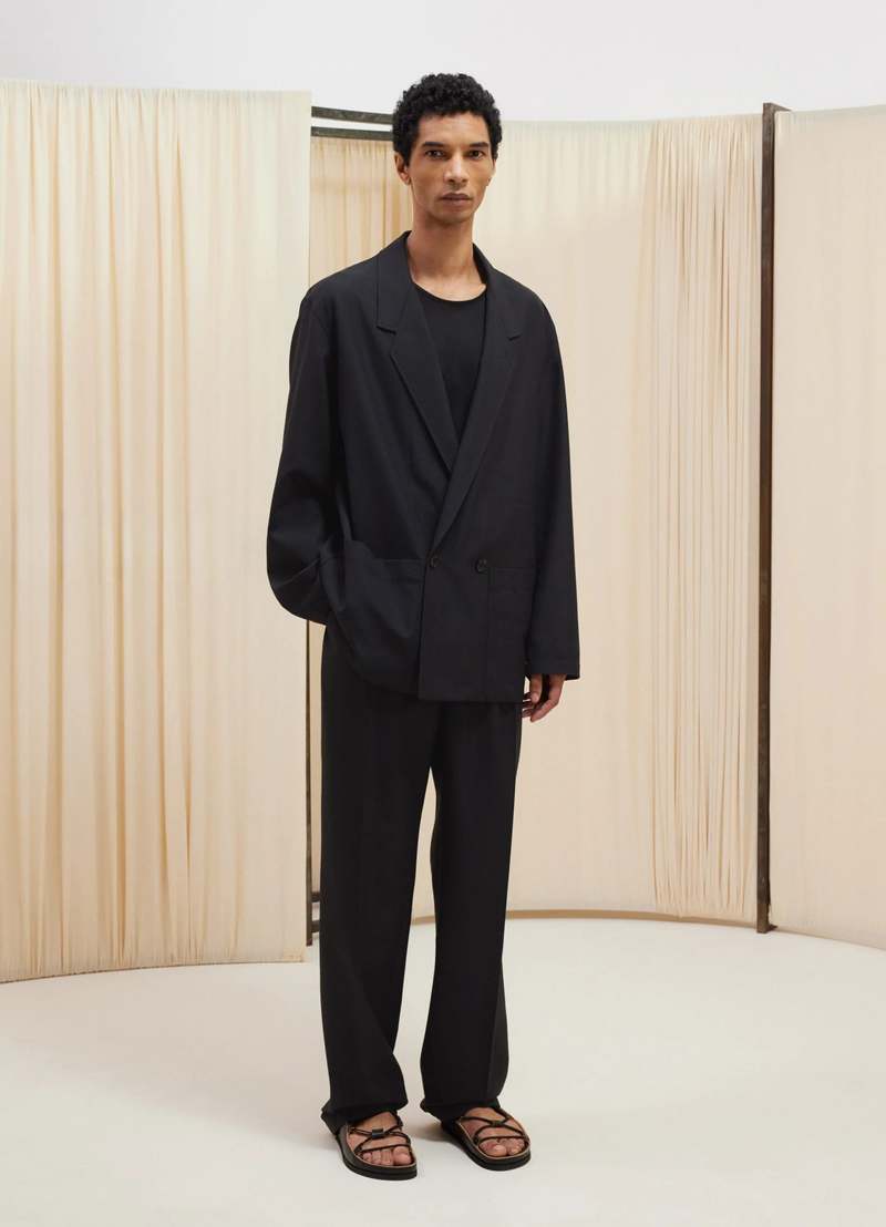 【送料&関税込】Lemaire Double-breasted Blazer LEMAIRE Double-breasted Wool and Cotton-Blend Blazer for Men