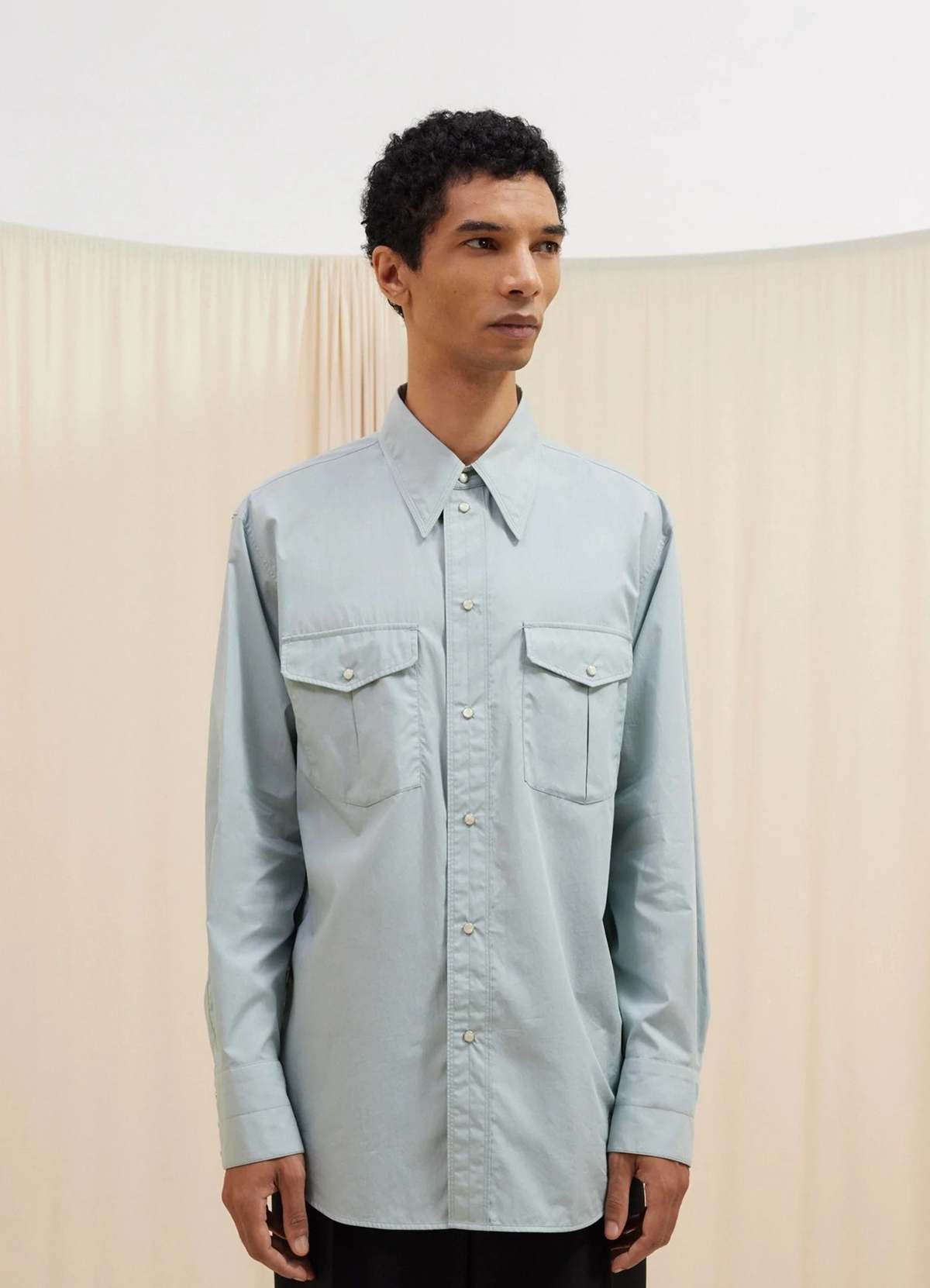 Lemaire Western Snaps Shirt - Light Blue | Garmentory