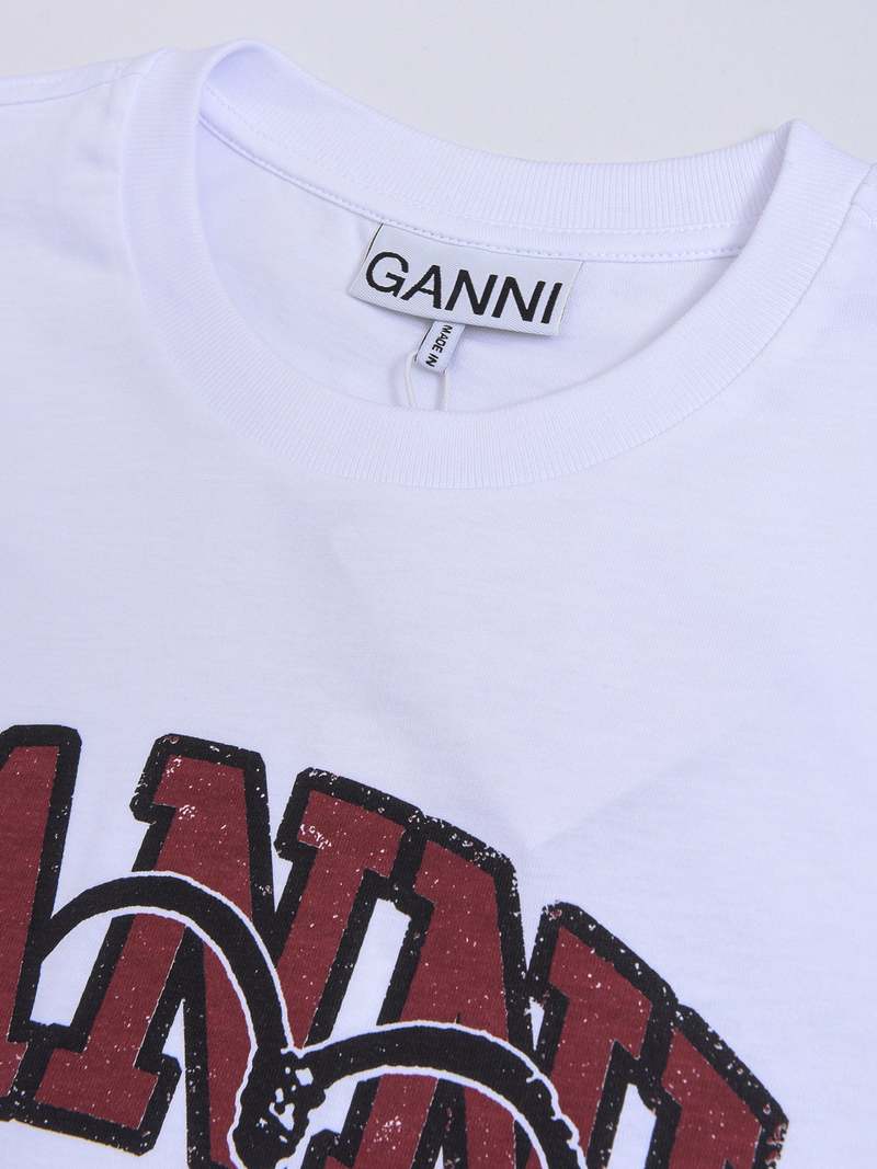 Tシャツ・カットソー Ganni Basic Jersey Cherry Relaxed Fit Short Sleeve T-Shirt P Ganni Basic Jersey Cherry Relaxed T-shirt | Liberty