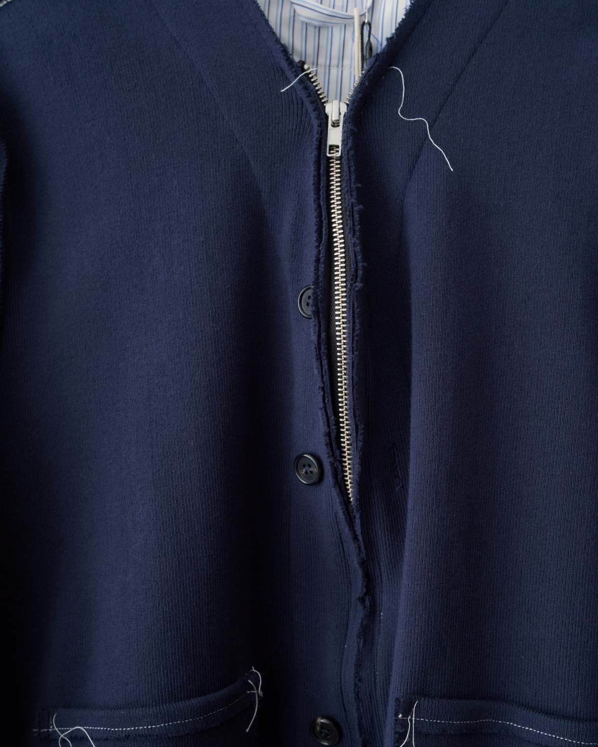 Camiel Fortgens Research Knitted Zip Cardigan - Navy