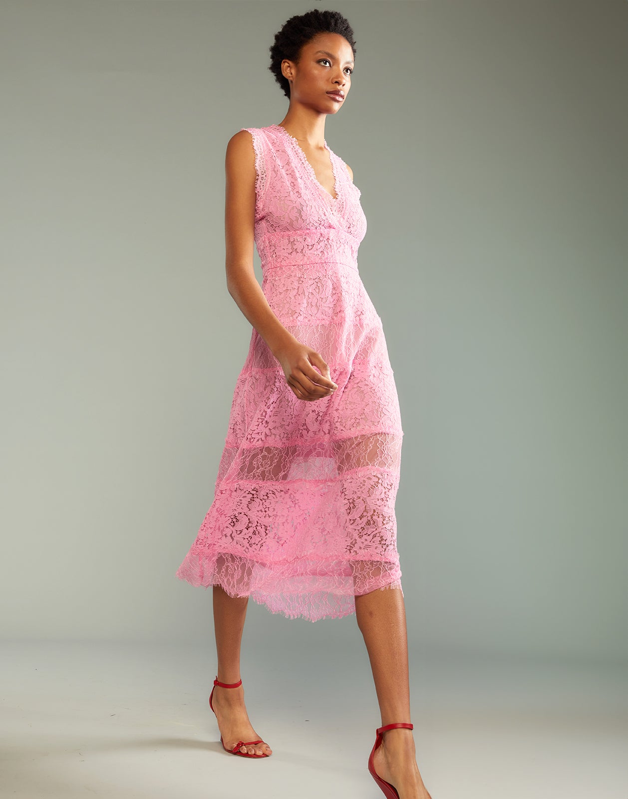 lace trim white dress Rich Fashion Cotton Lace Trim Summer Dress main image 0