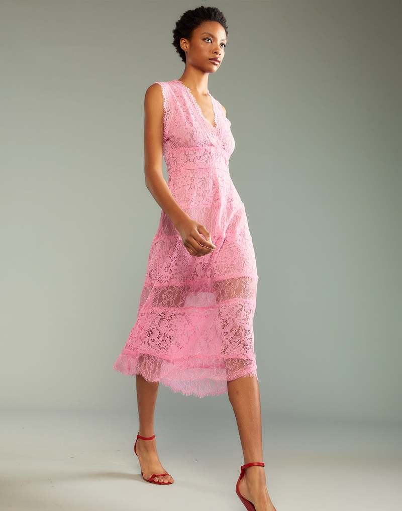 Cynthia Rowley Audrey Lace Dress - Pink | Garmentory