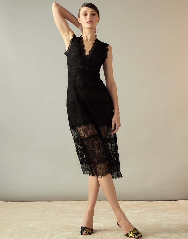 Cynthia Rowley Audrey Lace Dress - Blacl