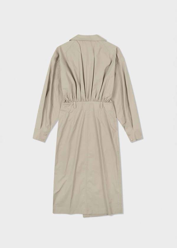 [LOW CLASSIC] / ☆ 24SS JUMPSUIT DRESS / LIGHT BEIGE LOW CLASSIC SS24 Skirted Jumpsuit Coat - Beige | Garmentory