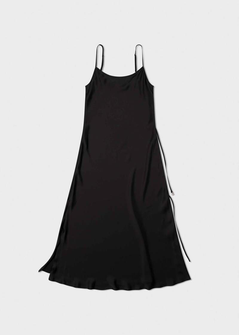 Women's Asymmetric Black Fringe Midi Dress