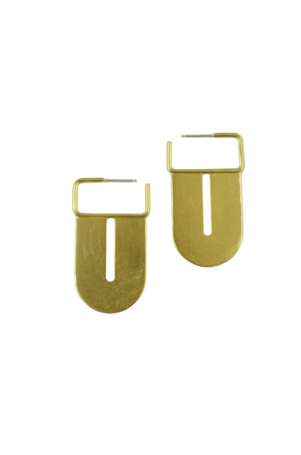 Natalie Joy Arc Hoop Earrings - Brass Natalie Joy Arc Hoop Earrings - Brass