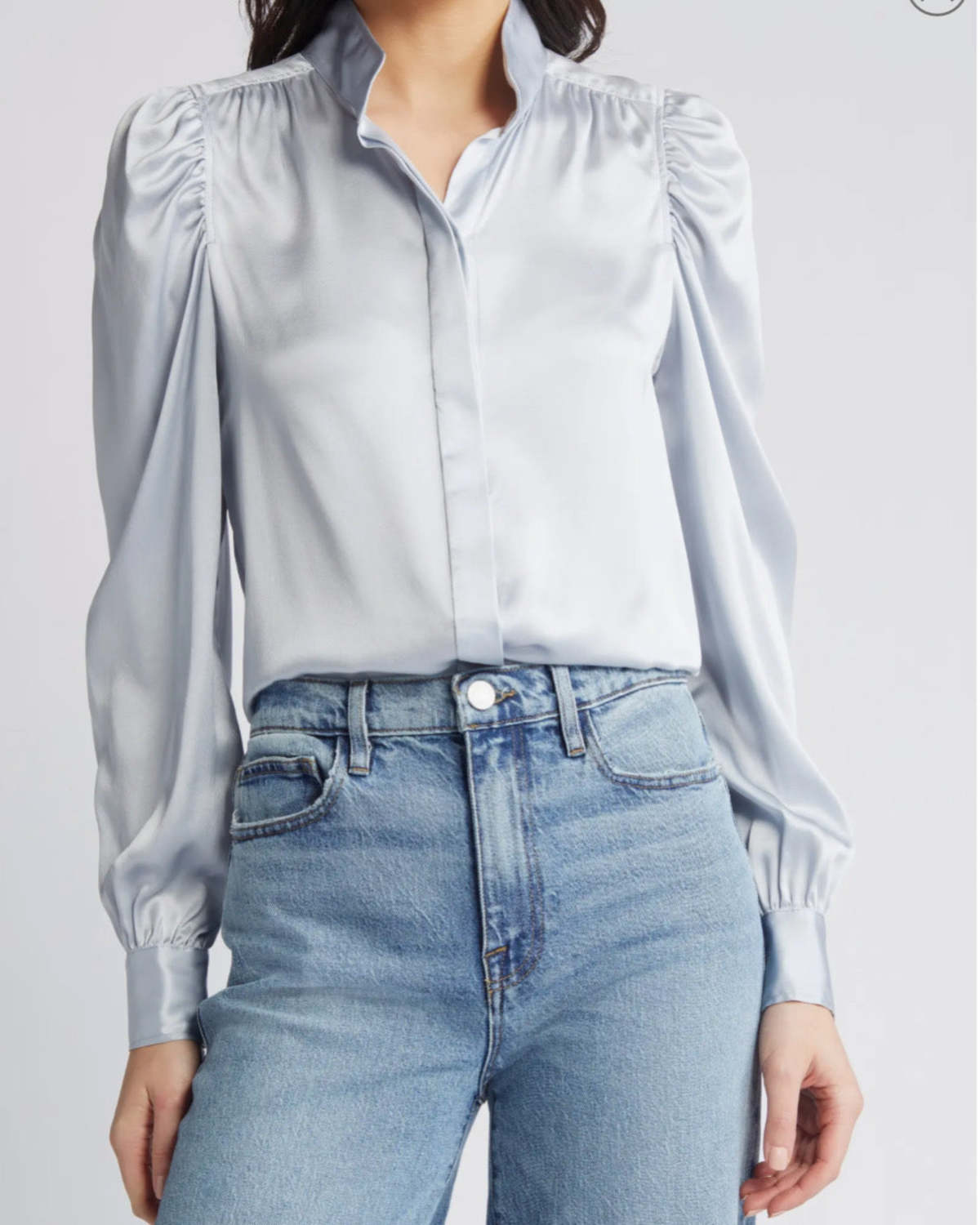 Frame The Tie Print Gillian Blouse Navy Multi