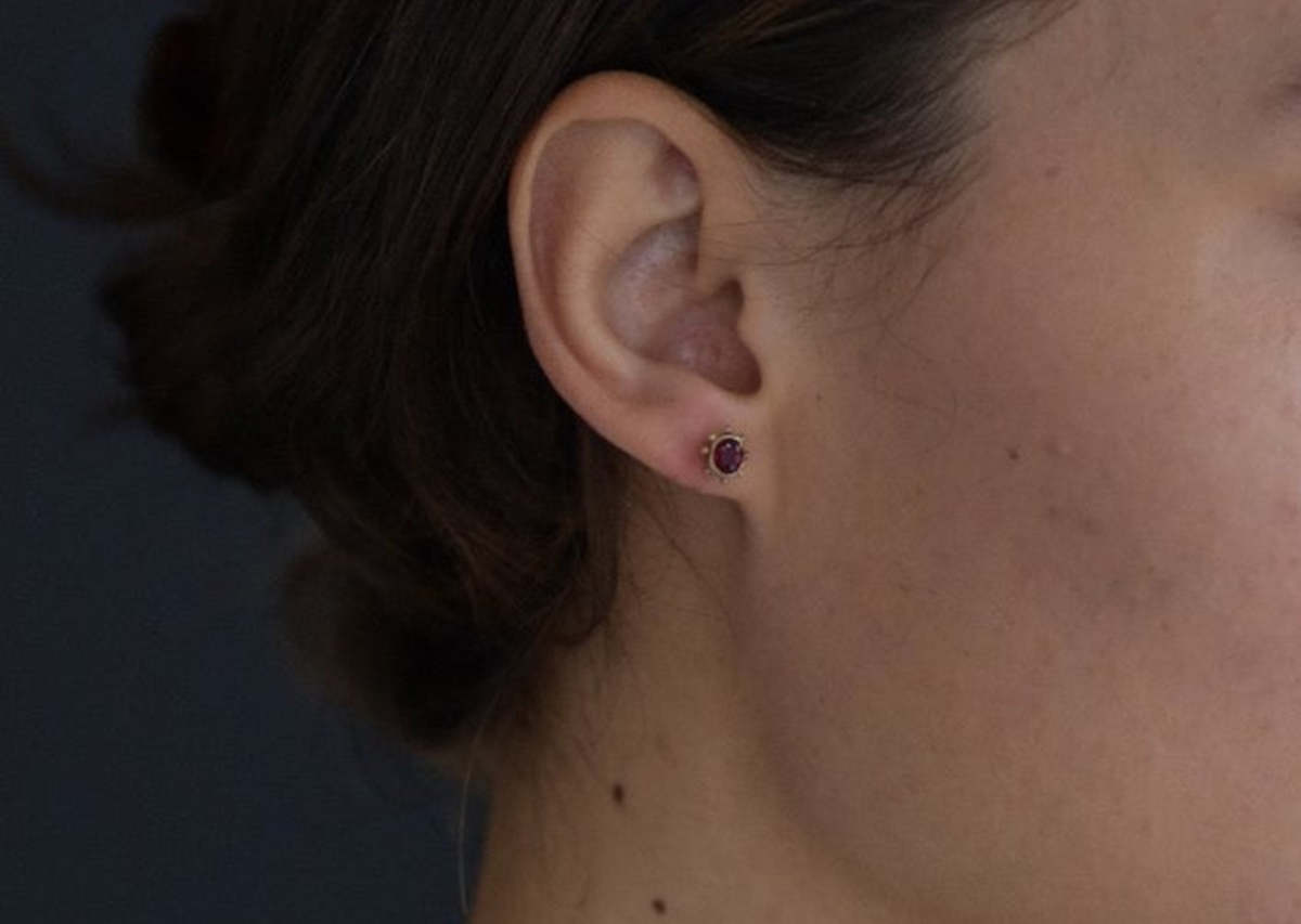 Ruth Tomlinson Ruby earrings - Gold - Image 2 of 3