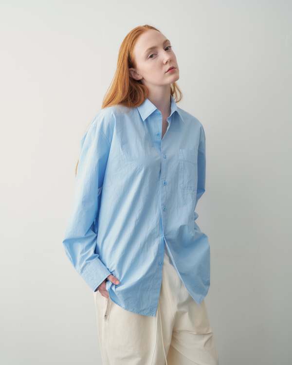【新品未使用】Oversized Regular Collar Shirt Yoko Sakamoto Regular Collar Shirt - Sky Blue | Garmentory